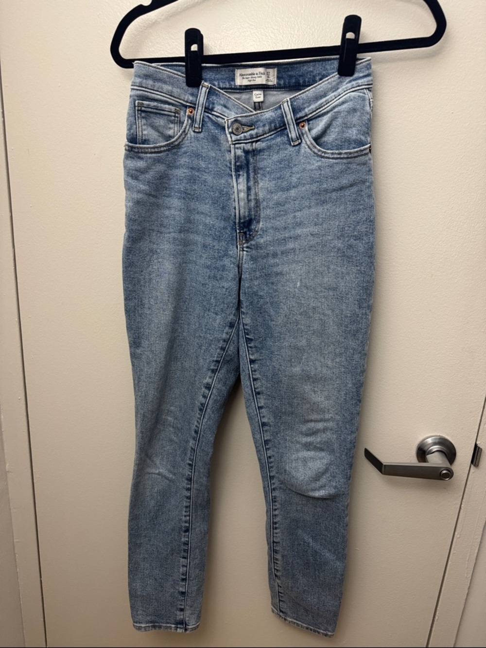 Abercrombie & Fitch Light Wash High-Rise Tapered Jeans